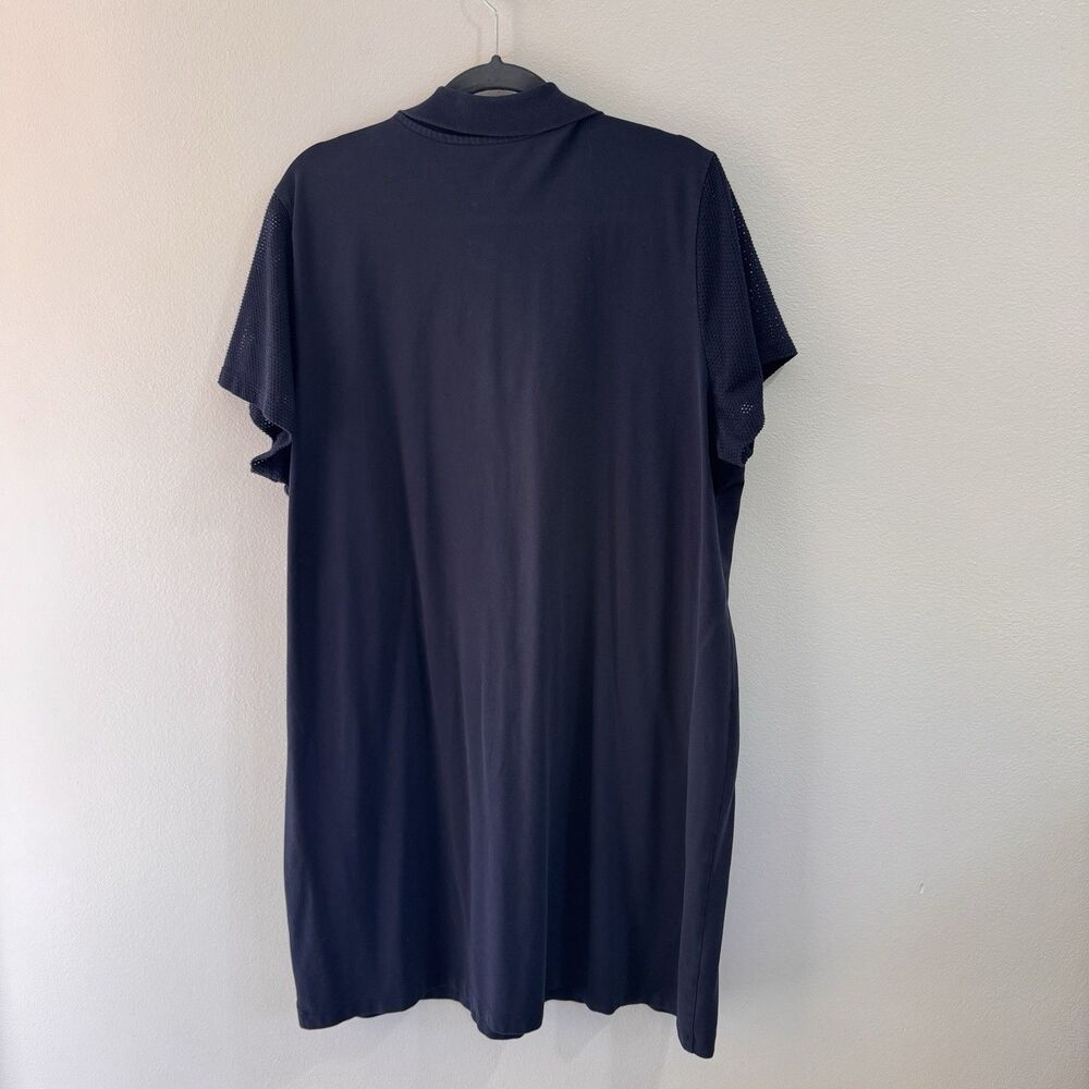Tommy Hilfiger T-shirt Dress 2X Navy Blue Mesh Sleeves Collared Nautical Preppy - Picture 5 of 7